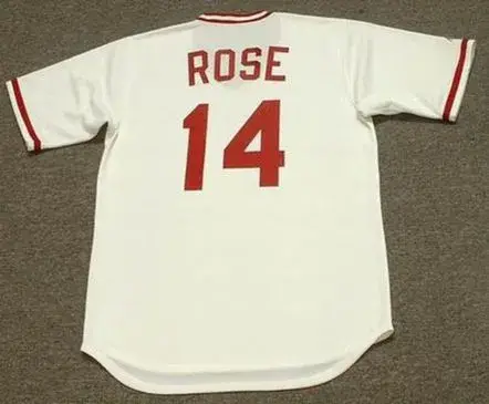 PETE ROSE Cincinnati Reds 1975 Home Majestic Baseball Throwback Jersey 