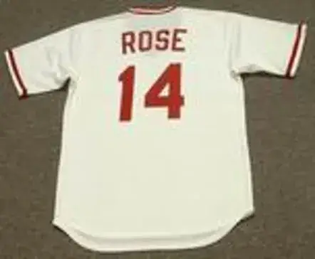 PETE ROSE Cincinnati Reds 1975 Home Majestic Baseball Throwback Jersey 