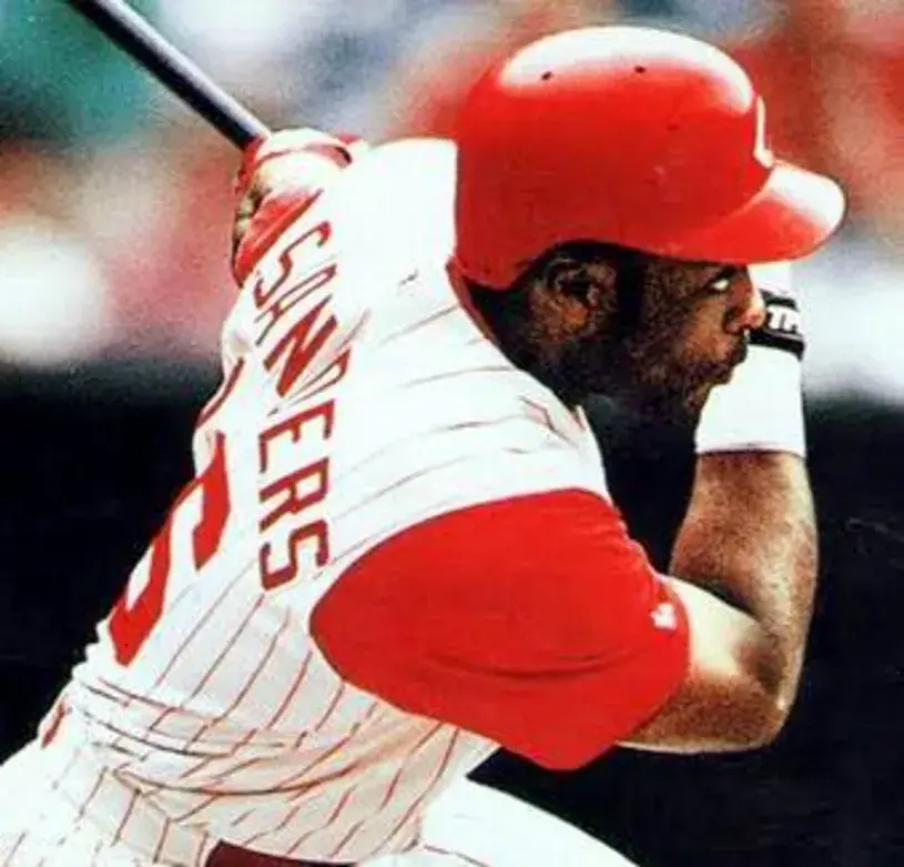 REGGIE SANDERS Cincinnati Reds 1995 Majestic Throwback Home Baseball Jersey 