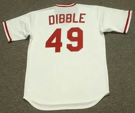 ROB DIBBLE Cincinnati Reds 1990 Majestic Cooperstown Home Baseball Jersey 