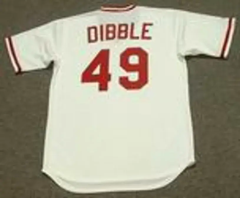 ROB DIBBLE Cincinnati Reds 1990 Majestic Cooperstown Home Baseball Jersey 
