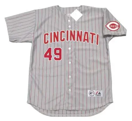 ROB DIBBLE Cincinnati Reds 1993 Majestic Throwback Away Baseball Jersey