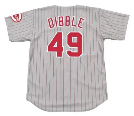 ROB DIBBLE Cincinnati Reds 1993 Majestic Throwback Away Baseball Jersey 
