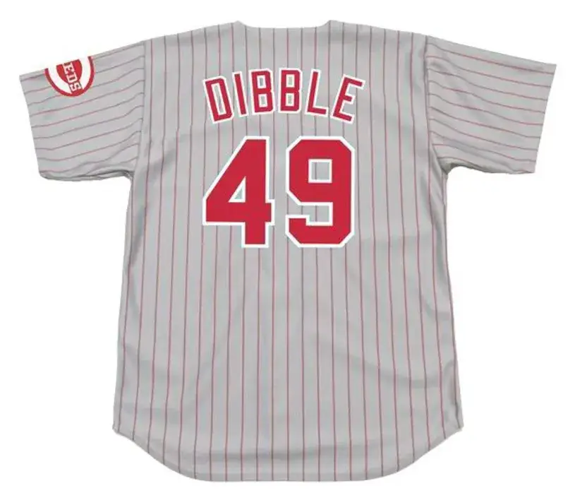 ROB DIBBLE Cincinnati Reds 1993 Majestic Throwback Away Baseball Jersey 