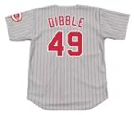 ROB DIBBLE Cincinnati Reds 1993 Majestic Throwback Away Baseball Jersey 