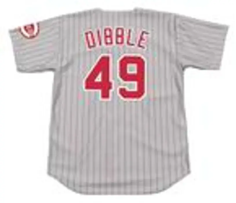 ROB DIBBLE Cincinnati Reds 1993 Majestic Throwback Away Baseball Jersey 