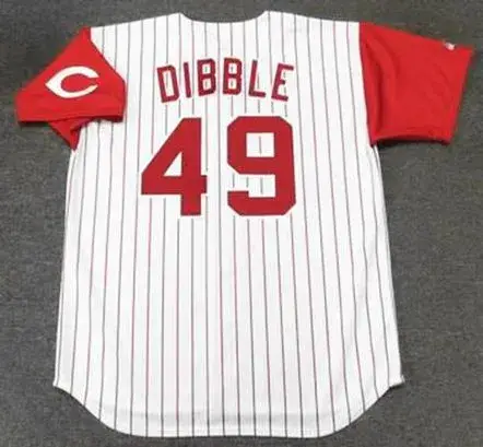 ROB DIBBLE Cincinnati Reds 1993 Majestic Throwback Home Baseball Jersey 