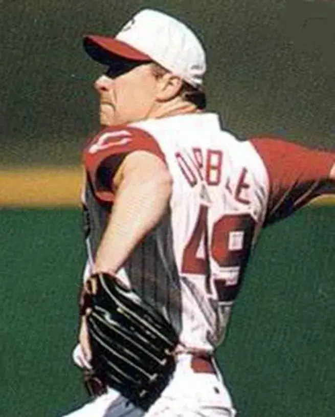 ROB DIBBLE Cincinnati Reds 1993 Majestic Throwback Home Baseball Jersey 
