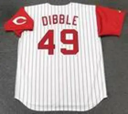 ROB DIBBLE Cincinnati Reds 1993 Majestic Throwback Home Baseball Jersey 