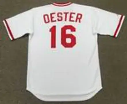 RON OESTER Cincinnati Reds 1982 Majestic Cooperstown Throwback Baseball Jersey 