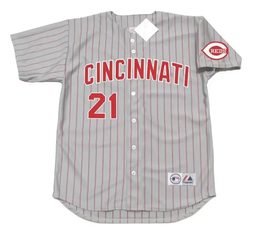 SEAN CASEY Cincinnati Reds 1998 Majestic Throwback Away Baseball Jersey