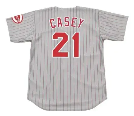 SEAN CASEY Cincinnati Reds 1998 Majestic Throwback Away Baseball Jersey 