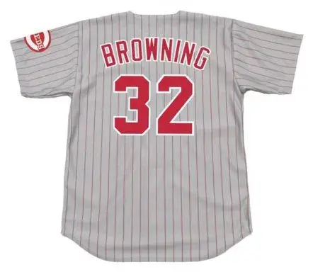 TOM BROWNING Cincinnati Reds 1993 Majestic Throwback Away Baseball Jersey 