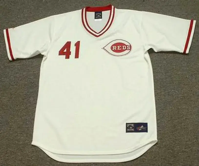 TOM SEAVER Cincinnati Reds 1979 Majestic Cooperstown Home Baseball Jersey