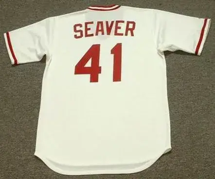 TOM SEAVER Cincinnati Reds 1979 Majestic Cooperstown Home Baseball Jersey 