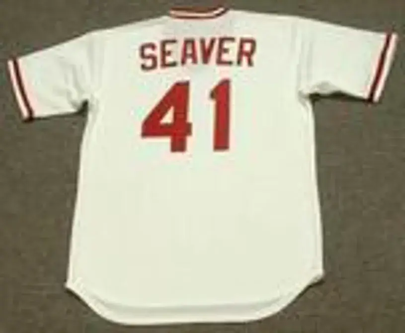 TOM SEAVER Cincinnati Reds 1979 Majestic Cooperstown Home Baseball Jersey 