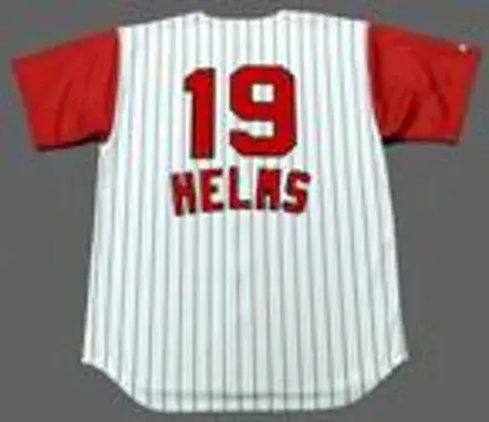 TOMMY HELMS Cincinnati Reds 1960’s Majestic Throwback Home Baseball Jersey 