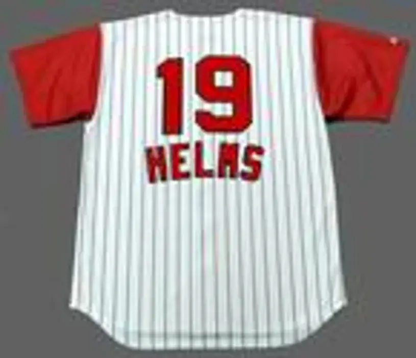 TOMMY HELMS Cincinnati Reds 1960’s Majestic Throwback Home Baseball Jersey 