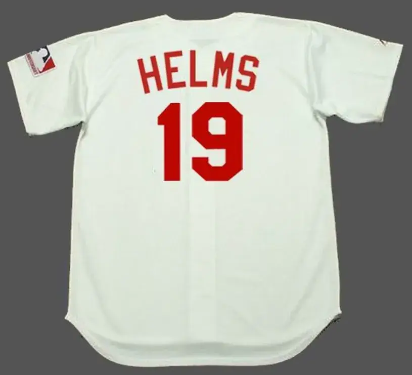 TOMMY HELMS Cincinnati Reds 1969 Majestic Cooperstown Home Baseball Jersey 