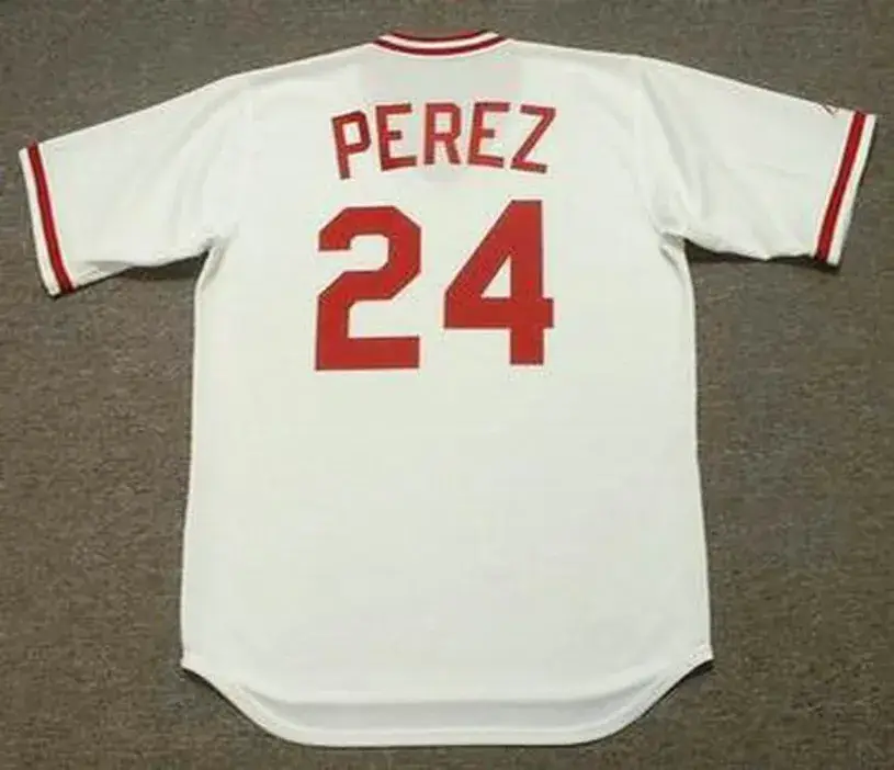 TONY PEREZ Cincinnati Reds 1975 Majestic Cooperstown Home Baseball Jersey 