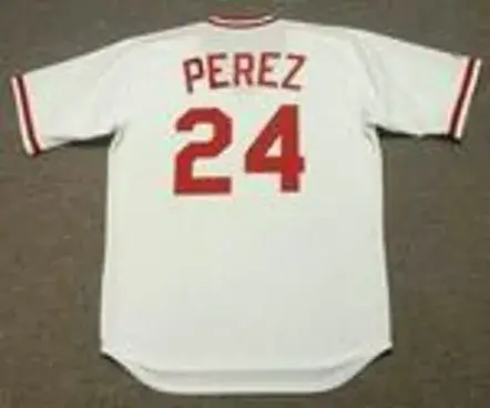 TONY PEREZ Cincinnati Reds 1975 Majestic Cooperstown Home Baseball Jersey 
