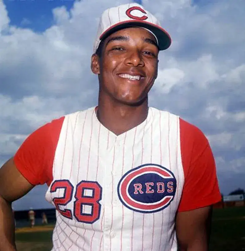 VADA PINSON Cincinnati Reds 1960’s Majestic Throwback Home Baseball Jersey 