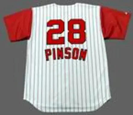 VADA PINSON Cincinnati Reds 1960’s Majestic Throwback Home Baseball Jersey 