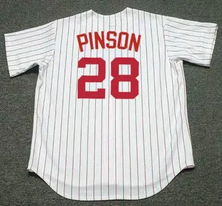 VADA PINSON Cincinnati Reds 1967 Home Majestic Baseball Throwback Jersey