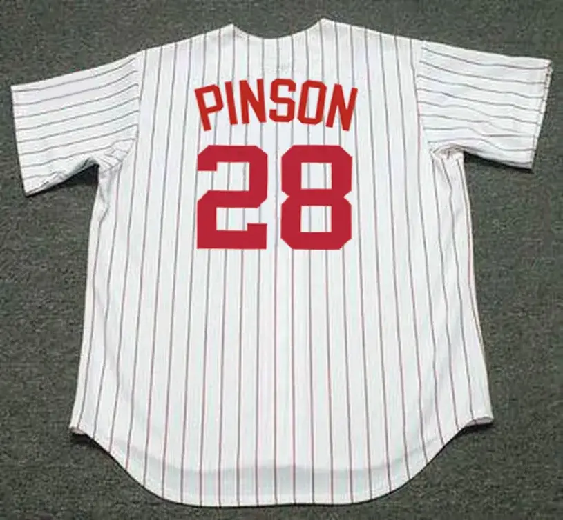VADA PINSON Cincinnati Reds 1967 Home Majestic Baseball Throwback Jersey