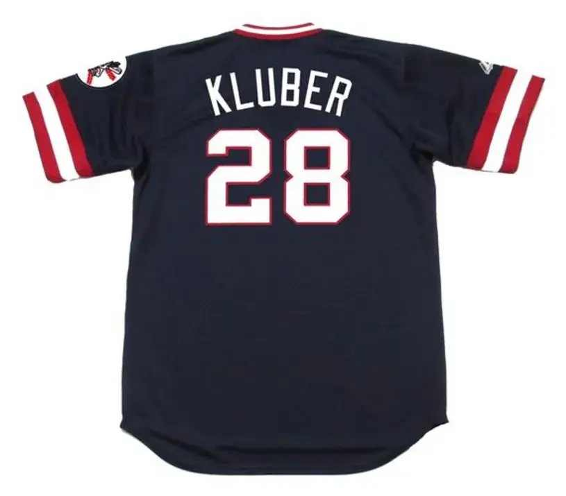 COREY KLUBER Cleveland Indians 1970’s Majestic Cooperstown Throwback Jersey 