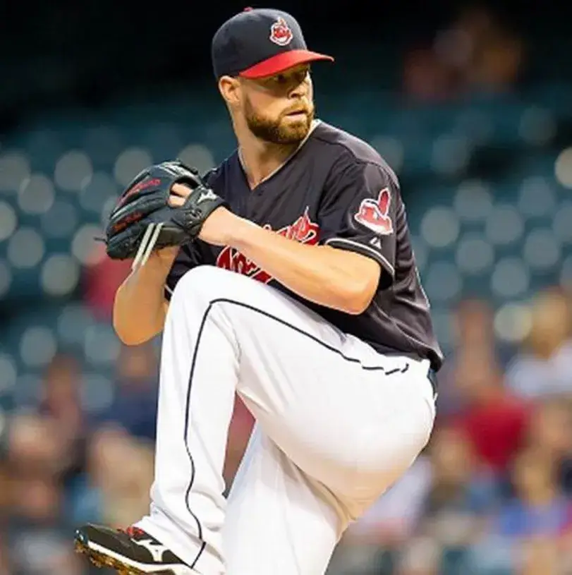 COREY KLUBER Cleveland Indians 1970’s Majestic Cooperstown Throwback Jersey 