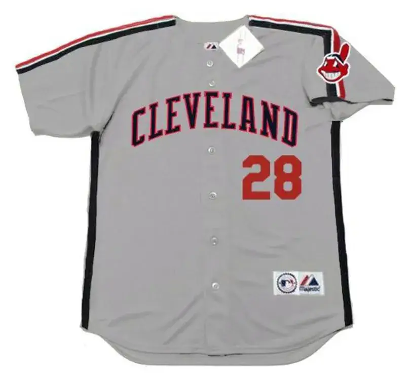 CORY SNYDER Cleveland Indians 1989 Away Majestic Baseball Throwback Jersey