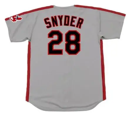 CORY SNYDER Cleveland Indians 1989 Away Majestic Baseball Throwback Jersey 
