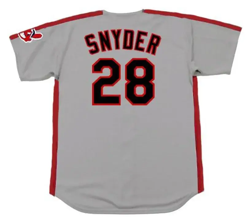 CORY SNYDER Cleveland Indians 1989 Away Majestic Baseball Throwback Jersey 
