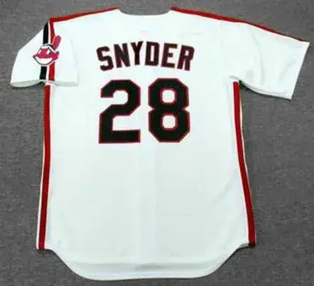 CORY SNYDER Cleveland Indians 1989 Majestic Throwback Home Baseball Jersey 