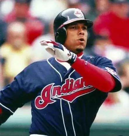 DAVID JUSTICE Cleveland Indians 1997 Majestic Throwback Alternate Baseball Jersey 