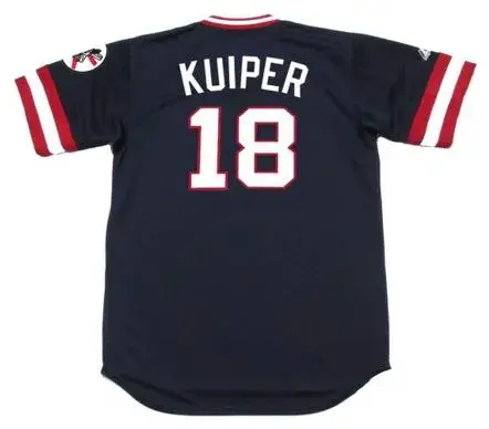 DUANE KUIPER Cleveland Indians 1977 Majestic Cooperstown Throwback Away Jersey 