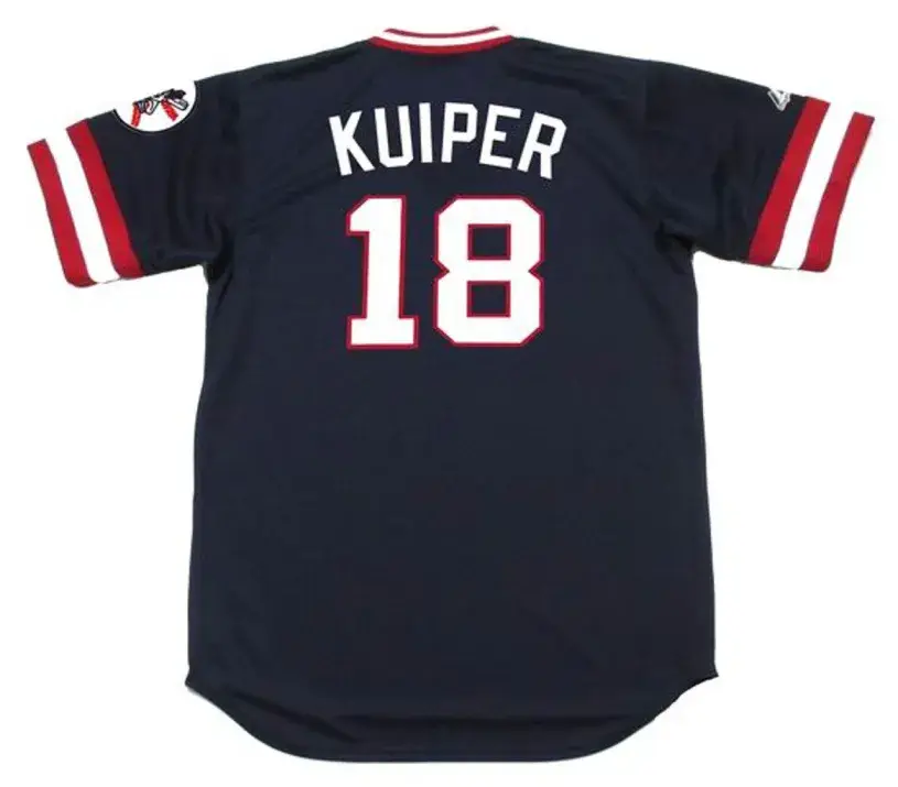 DUANE KUIPER Cleveland Indians 1977 Majestic Cooperstown Throwback Away Jersey 