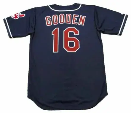 DWIGHT GOODEN Cleveland Indians 1998 Majestic Throwback Alternate Baseball Jersey 