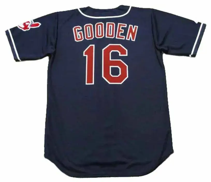 DWIGHT GOODEN Cleveland Indians 1998 Majestic Throwback Alternate Baseball Jersey 