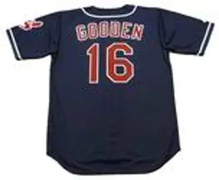 DWIGHT GOODEN Cleveland Indians 1998 Majestic Throwback Alternate Baseball Jersey 