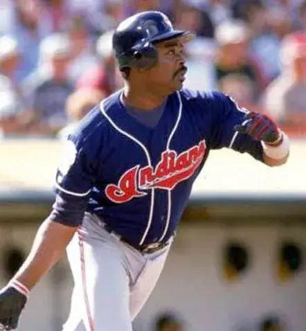 EDDIE MURRAY Cleveland Indians 1995 Majestic Throwback Alternate Baseball Jersey 