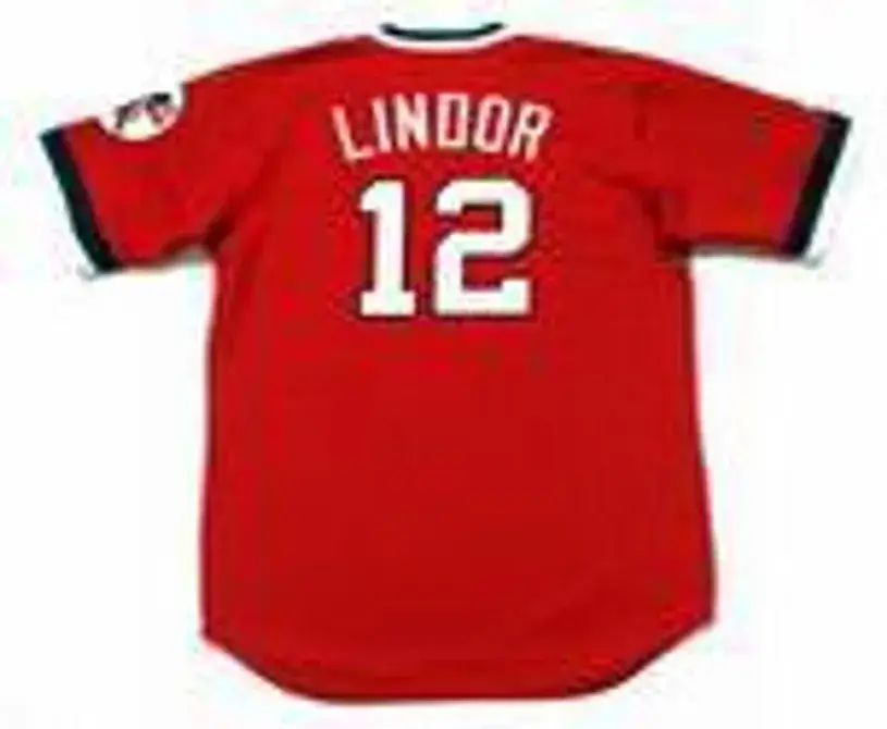 FRANCISCO LINDOR Cleveland Indians 1970’s Majestic Throwback Red Jersey 
