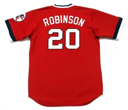 FRANK ROBINSON Cleveland Indians 1975 Alternate Majestic Throwback Baseball Jersey 