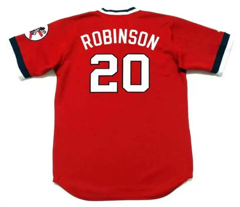 FRANK ROBINSON Cleveland Indians 1975 Alternate Majestic Throwback Baseball Jersey 