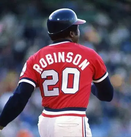 FRANK ROBINSON Cleveland Indians 1975 Alternate Majestic Throwback Baseball Jersey 