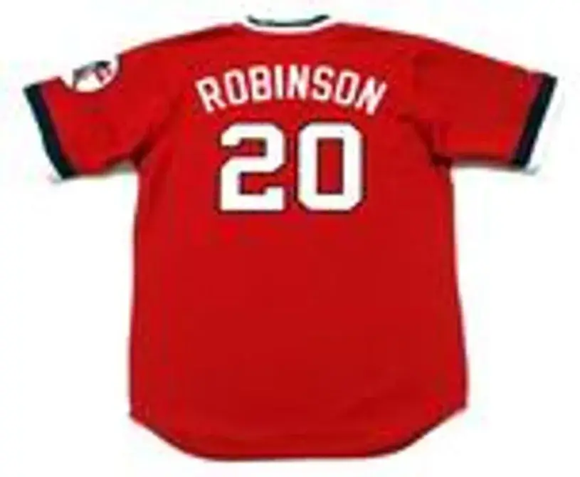FRANK ROBINSON Cleveland Indians 1975 Alternate Majestic Throwback Baseball Jersey 