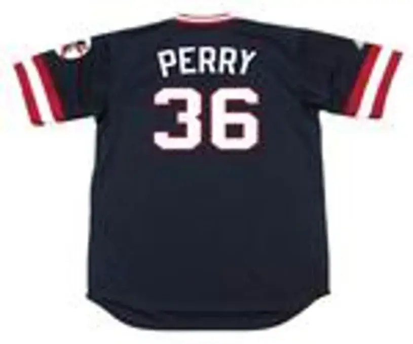 GAYLORD PERRY Cleveland Indians 1975 Majestic Cooperstown Throwback Away Jersey 