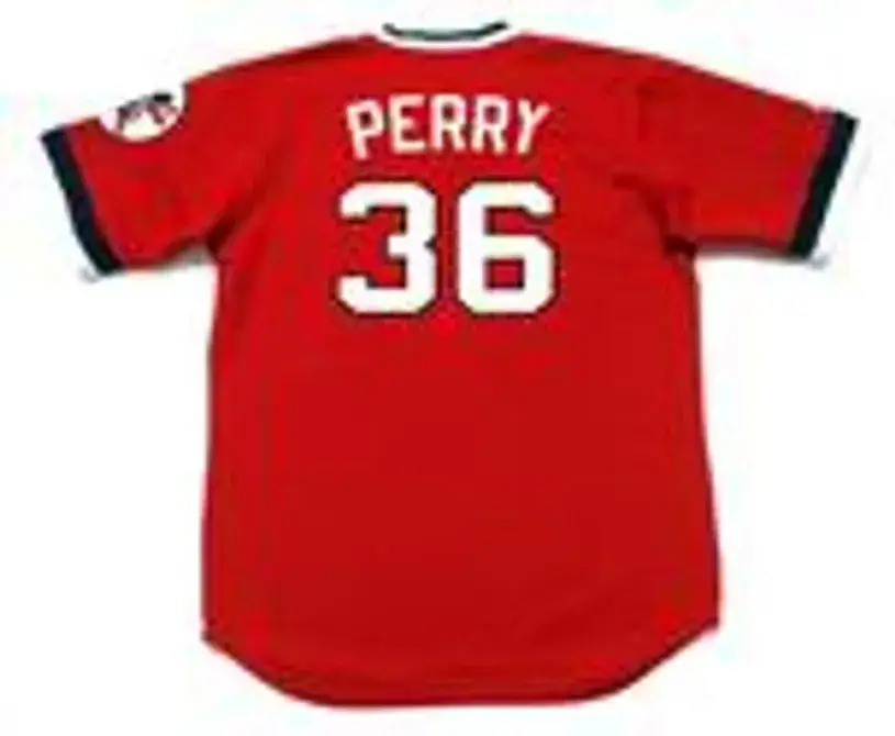 GAYLORD PERRY Cleveland Indians 1975 Majestic Cooperstown Throwback Jersey 