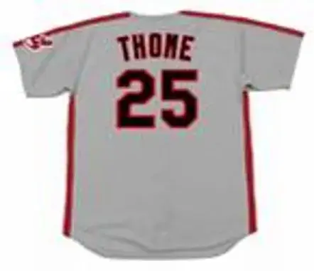JIM THOME Cleveland Indians 1993 Away Majestic Baseball Throwback Jersey 
